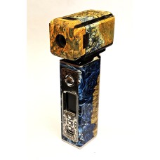 - AUCTION - BAKx - 2605 - blue orange flame box elder burl w/ viscious ant primo 21700